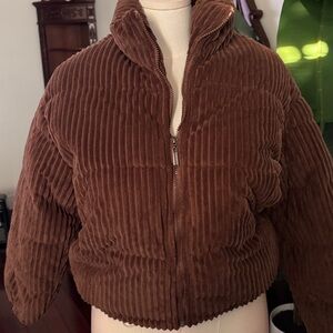 Brown Corduroy Puffer Jacket